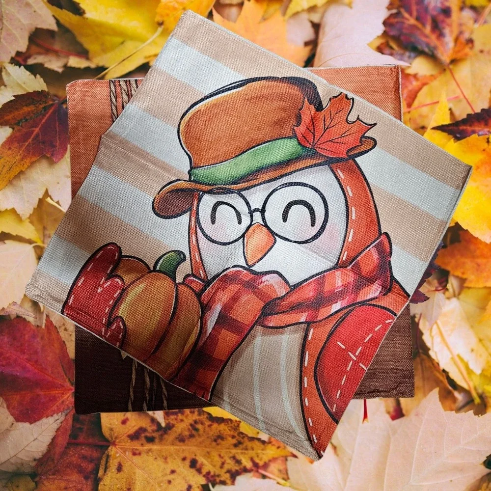 4 Pc Happy Fall‎ Pillow Covers (5843)